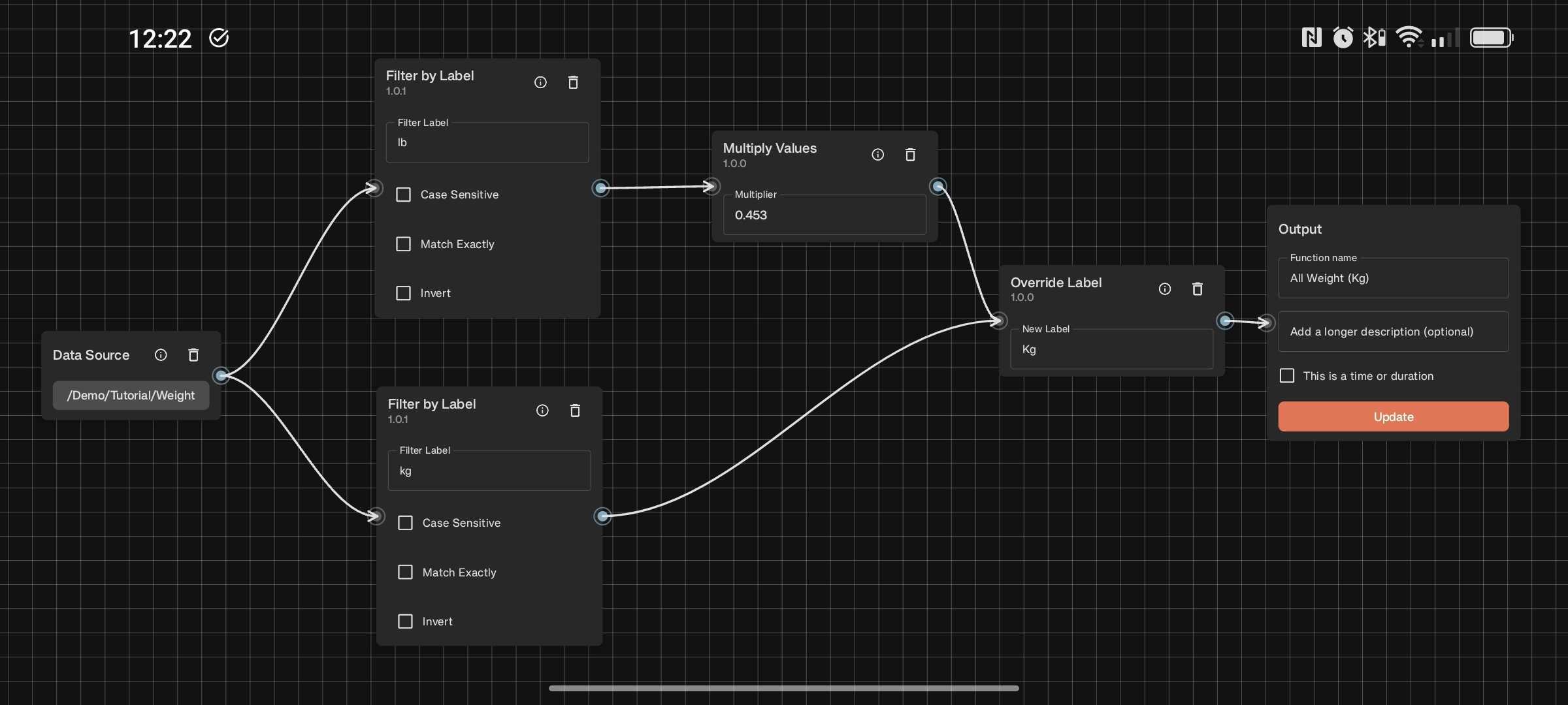 Advanced weight conversion using label filtering